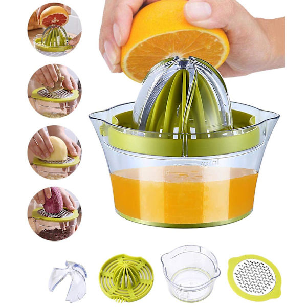 Manuel Citruspresser Citronpresser Opvaskemaskine Sikker, Multifunktionel Appelsin Citrus Limepresser, Hånd Frugtpresser Med Målebeholder 400ml
