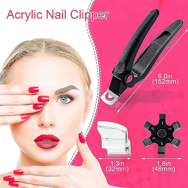 Nagelspetstång i falsk nagel, nagelklippare, nagelkanttrimmer, salongsverktyg för manikyr