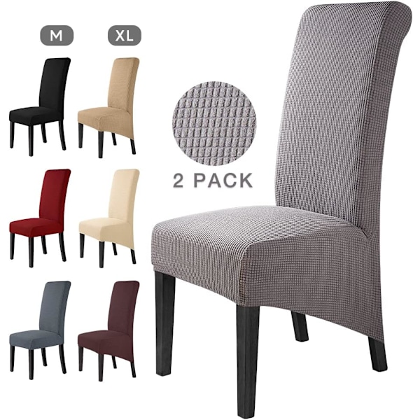 2-pack stolskydd i jacquardstretch, avtagbara och tvättbara