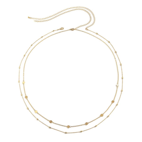 Perle midjekjede Sequin magekjeder Lagdelt strand midje smykker tilbehør for kvinner jenter（Gull）