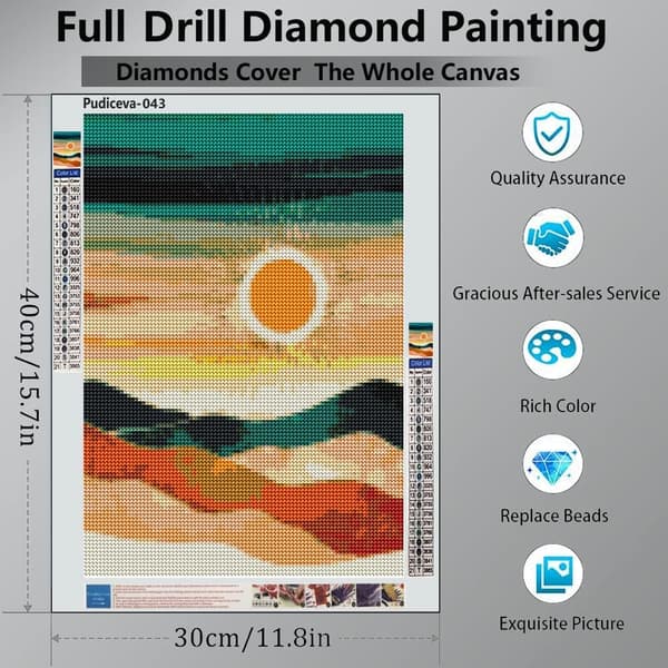 Diamantmaleri Kits til Voksne, Diamantkunst til Voksne, 5D Runde