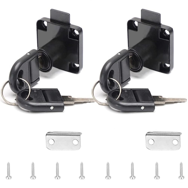2 delar svart skrivbordslådlås Legeringslås med 4 nycklar Möbel