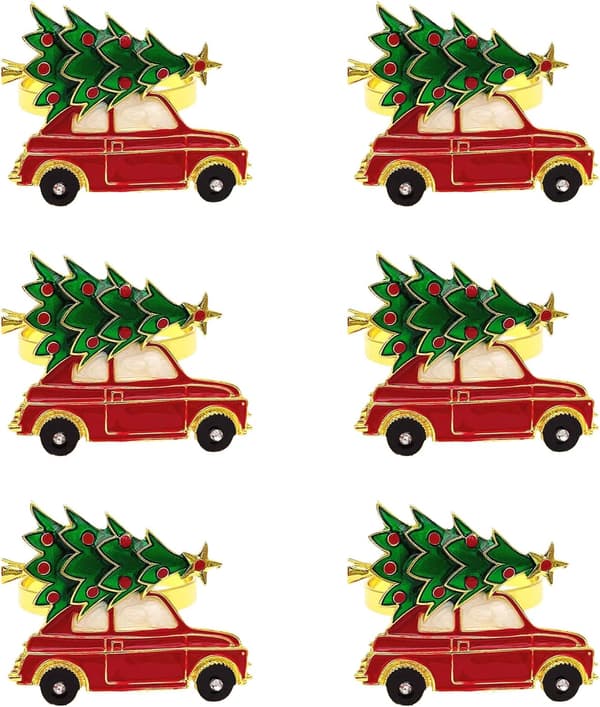 Julekrans Servietringe 6PCS Jule Servietringe,Christm