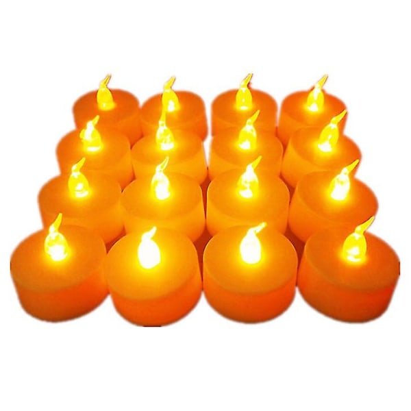 Led-stearinljus Led värmeljus Flamlösa ljus Batteridriven lampa juldekor (gul)