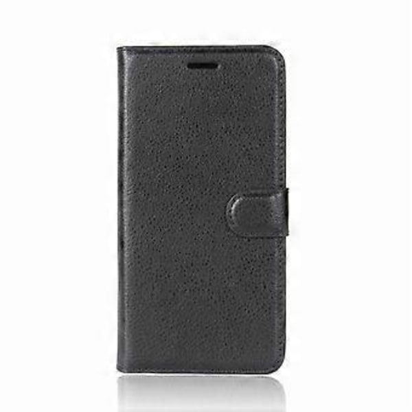 Litchi Tekstur PU Læder Wallet Stand Case til Sony Xperia XA2 - Sort Black