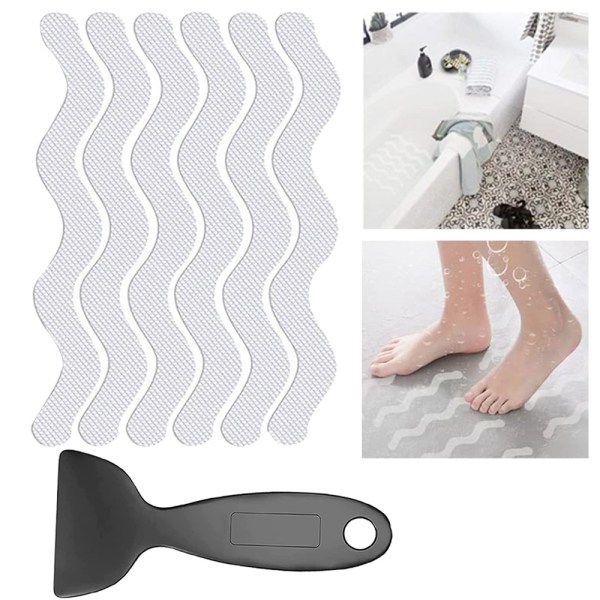 24 anti-skli dusjklistremerker, sikkerhetstape for badekar, ikke-tørkende adh