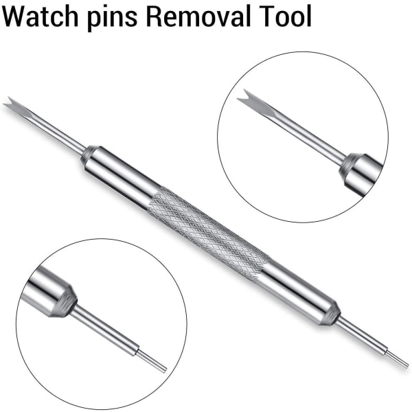 Watch Tool Set, Watch Armband Rem Reparation Fix Kit Med Tips Pins &amp; Kraftiga stift i rostfritt stål