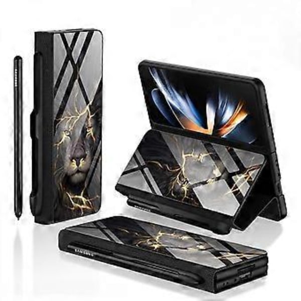 Etui til Samsung Galaxy Z Fold 4 med krystallhybridlær D