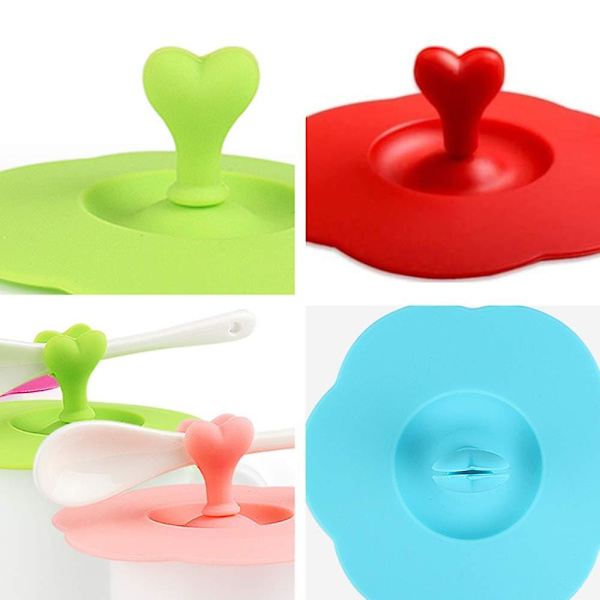 2 stk. Silikon Glass Cup Covers Cup Lids Gjenbrukbare Anti-Støv Cup Covers Kaffe Te Mugg Deksel For Kopper Boller Krus Bokser (Oransje)