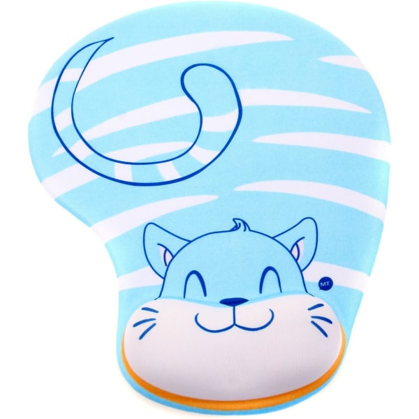 Gel Handledsstöd Musmatta, Musmatta med Gel Handledsstöd, Blå Katt Chat Bleu