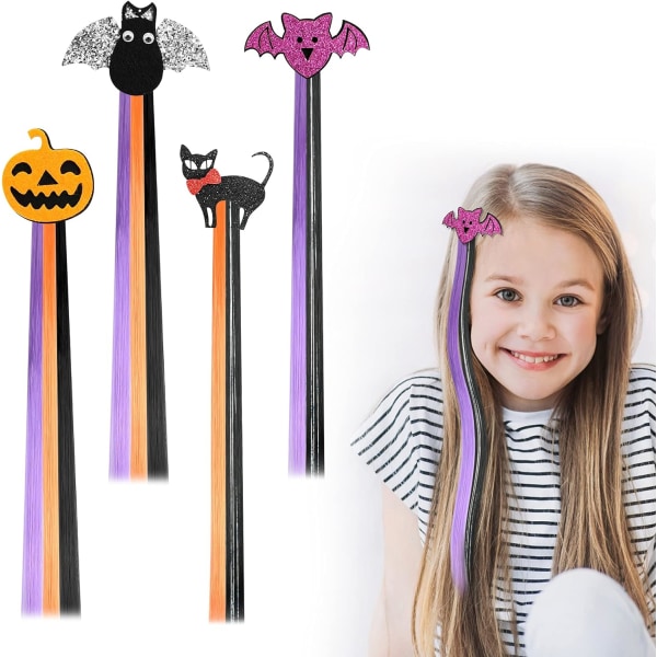 4 st Halloween hårnålar raka tum hår, barn flicka flätad Hai