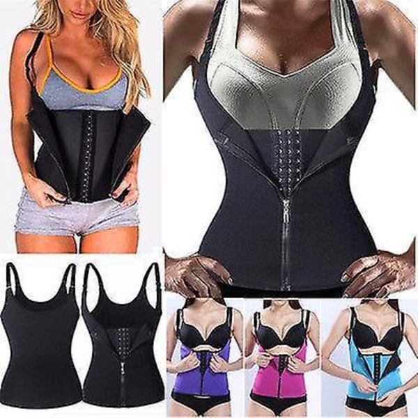 3 Clip&amp;1 Zip 6 Stålbenet Taljetræner Korset Sport Træning Body Shaper Mavekontrol（4XL Rød）
