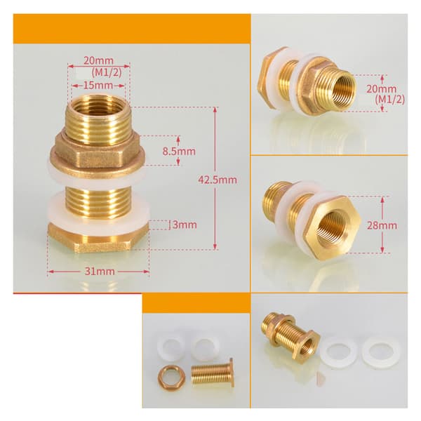 4 st mässingsvattenbehållare Vattenslang Koppling Adapter Kran Regn