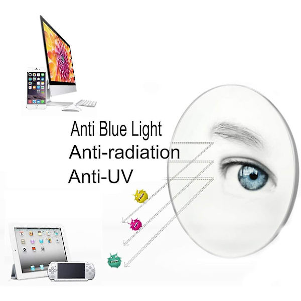 Anti Blåt Lys Briller Til Børn Computer Briller, UV Beskyttelse Anti Glare Sort