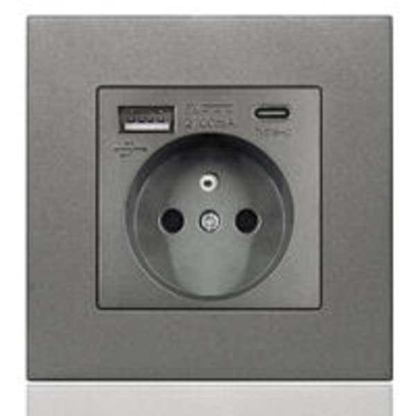 Ranskalainen pistorasiapaneeli Type-c+USB16A Type 86, pistorasioiden määrä: 2 h