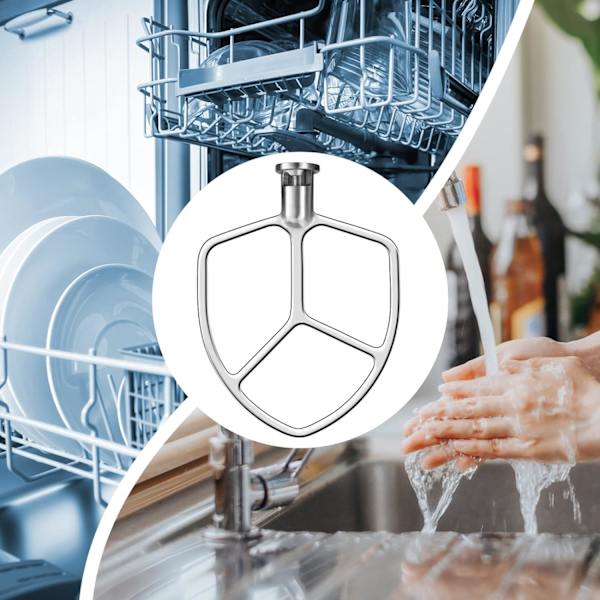 Flatvisp i rustfritt stål til KitchenAid 5 & 6-liters miksere