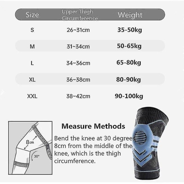 Knebeskydd Meniskstøtte Knebeskyttere Med Patella Gelputer Sidestabilisatorer For Løping Artritt M