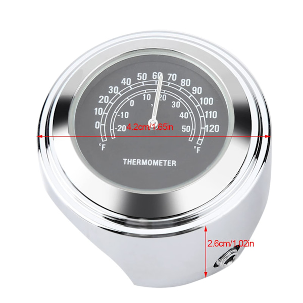 Motorcycle Handlebar Thermometer, 22-25mm Waterproof Motorcycle Handlebar Thermometer Temperature Meter