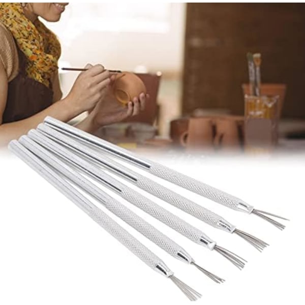 5PCS Clay Needle Tools Pottery Craft Tools Sculpture Feather Pin