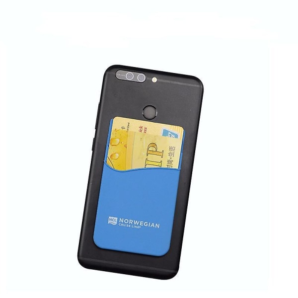 3 st Telefonkortshållare 3m självhäftande Stick On Case Silikonkorthållare Fickfodral för telefon (blå)