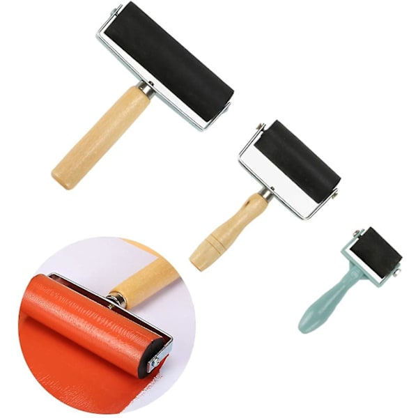 3 st gummivals, brayer vals, mjuk brayer vals tryck