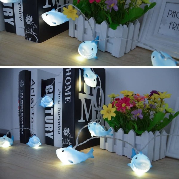 3M 20 LED Hajformade ljusslingor batteridrivna LED-fe drömlampor
