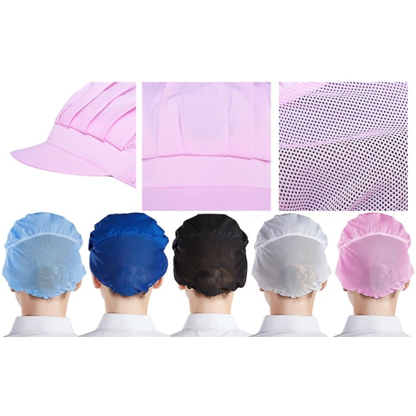 Keittiöhattu Mesh Chef Hat Half Mesh 2kpl Unisex Mob Cap Teollisuustyöpajan Suojaava Työjoustava Keittiöhattu（A）