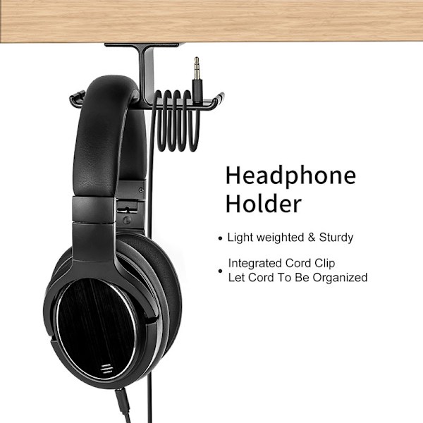 Hodetelefonholder Stativ Stick-On Hodetelefon Henger Dual Universal Metall
