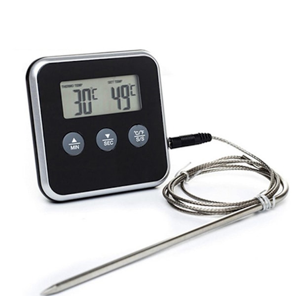 Digitalt display C/f mattermometer probe timer meter magnet matlaging mat