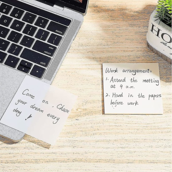 200st självhäftande anteckningsark Post Sticky It-lappar Avtagbar Transparent