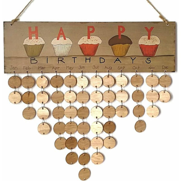 Träkalender, Familjeträkalender, För Heminredning, Födelsedagspåminnelseplakett