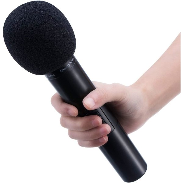 20pcs Foam Microphone Cover Handheld Microphone Windshield（Black）