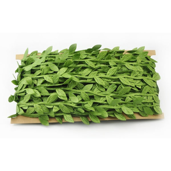 100M Silk Fabric Leaf Garland Decoration Accessories Green Leaf R