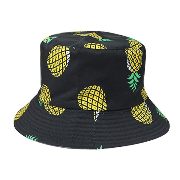 Hatter Sommer Bucket Cap Banan Trykk Gul Bob Hip Hop Hat Kvinner Ananas Svart