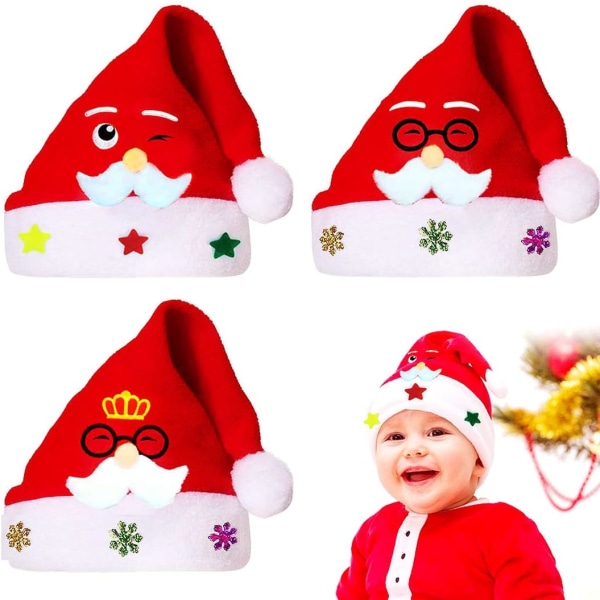 Santa Claus Hat,3 Pieces Santa Hat, Christmas Hats, Santa Hat for