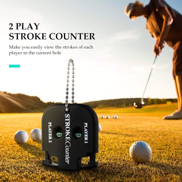 2 Spillere Skud Tæller Golf Score Indikator 2 Cifre Mini Kvadrat