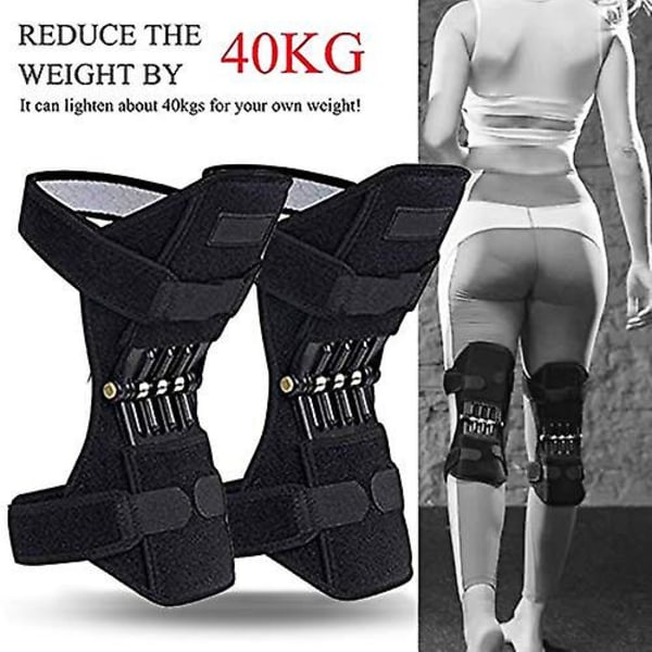 Power Knäskydd Stöd Brace Fjäder Knäskydd, 1par Patella Booster Fjäder Knäskydd Stöd För Vandring Sport