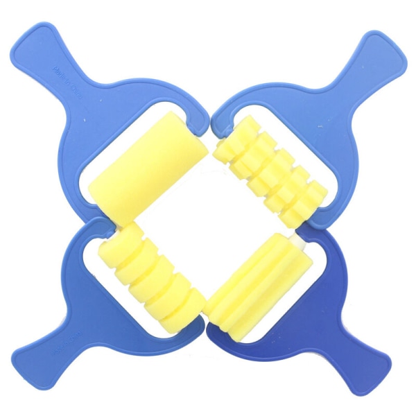 Farvevalsesæt, 1 sæt/4 stk. svampefarvevalser, skumstofpensel