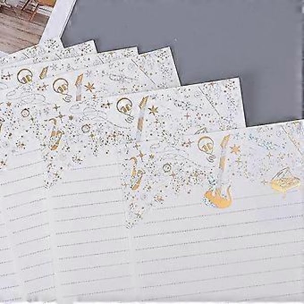 8x Invitations Skrivepapir Brevpapir Hilsen Papir Linjeret Skrivepapir Gave (Hvid B) White B