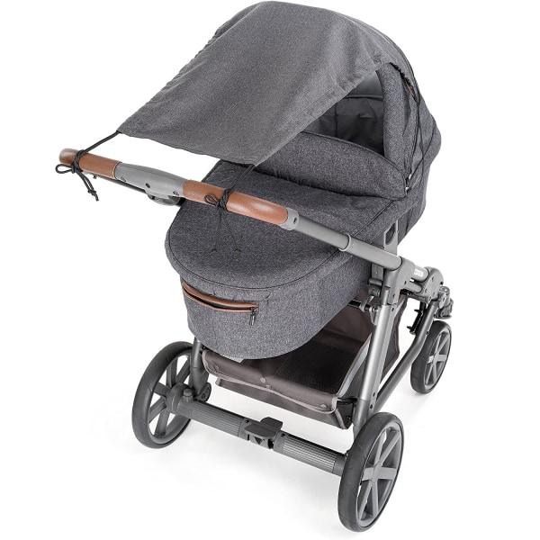 1 STK Grå baby cover för barnvagn Universal solskydd med Upf50+ Anti-Uv-skydd och hopfällbar anti/regn/vind/sol markis