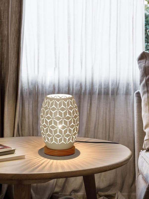 (Geometrisk form) Metal Lampshade Sengebordslampe Træ Bas