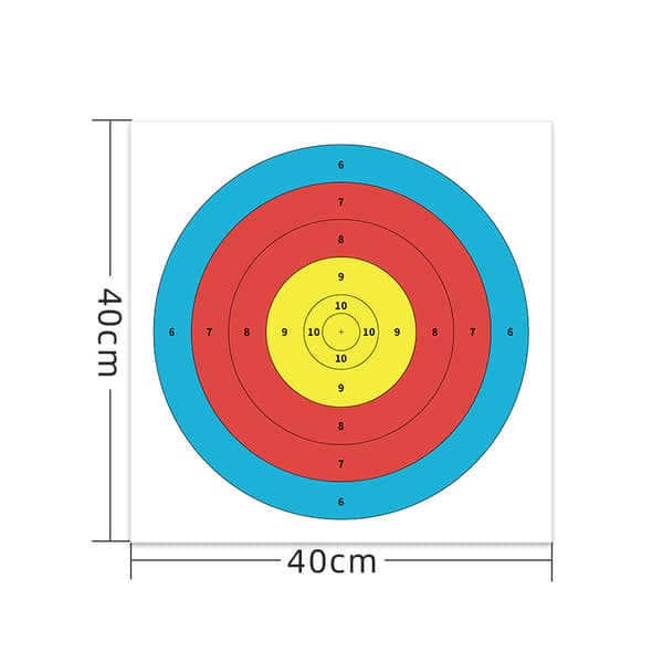 20-delt sæt af halvring-målpapir til bueskydning 60 * 60 cm