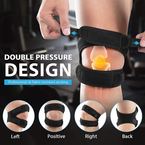 Patellar Tendon Support Strap 2 Pack, Knee Pain Relief And Patella Tendon Strap For Men&amp;women