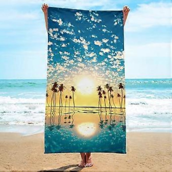 Mikrokuituinen rantapyyhe, erittäin kevyt, värikäs kylpypyyhe, hiekkaa hylkivä rantapeitto, monikäyttöpyyhe matkailuun, uima-altaalle, 75x150 cm