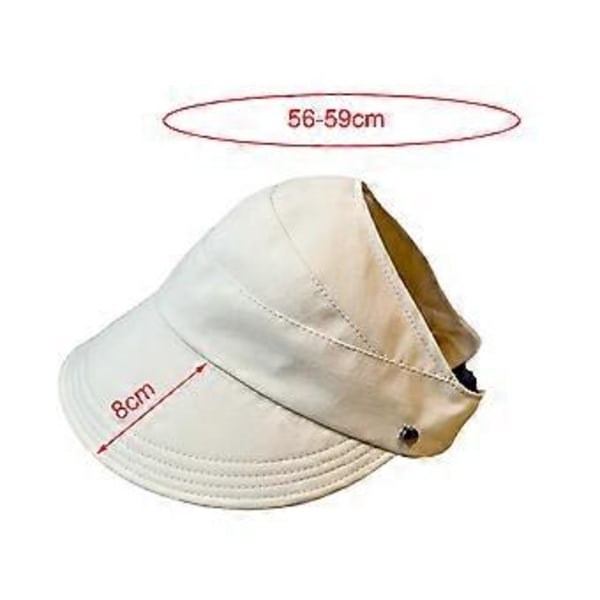 Solhatt för Kvinnor Solskydd Hatt Dam Bred Brätte Hästsvans Strandhatt Solskärm Hatt för Klättring Vandring Poolparty Utomhus (Beige)