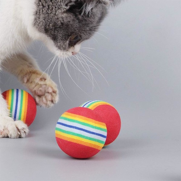 20 Cat Toy Balls Toy Foam Ball Toy Färgglada tuggbollar Cat Foam B