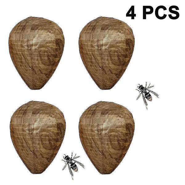 4 stk. Vanntett vepsebol-lokkefugler Hengende hornet-avskrekkende falske klutvepsebol Giftfri bie-lokkefugl-avskrekkende for hjem og hage utendørs brun