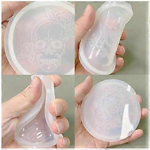 Koppmatte Silikonform Dinosaurhodeskallemønster Brikke Støping Resin Former Brett Smykker Verktøy Form for DIY Håndverk Laging 1