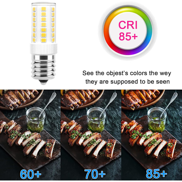 10 stk. E17 LED-pærer, dæmpbare, 5W, til mikrobølgeovn, ækvivalent