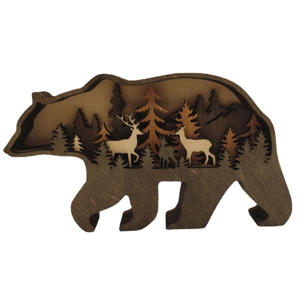 Skogsdjur Trä Heminredning Nordamerikanska flerskiktsskogsbjörnar